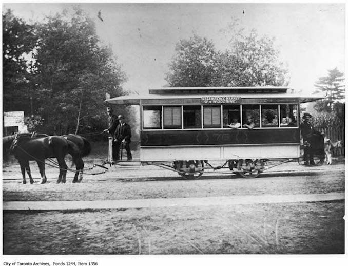 Horse-drawn streetcar c. 1892
