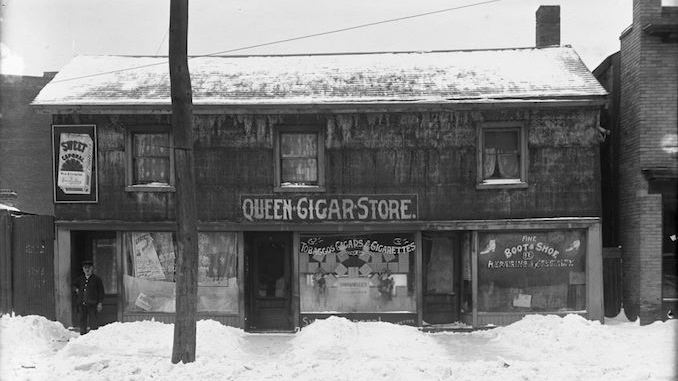 Historic Toronto Storefronts Old shops with living quarters above - 6,8,10 Elizabeth Street feb 12 1912