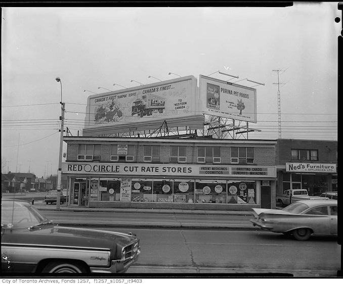 Red Circle Cut Rate store 1692 Jane-Street Lawrence Avenue West corner - 1968