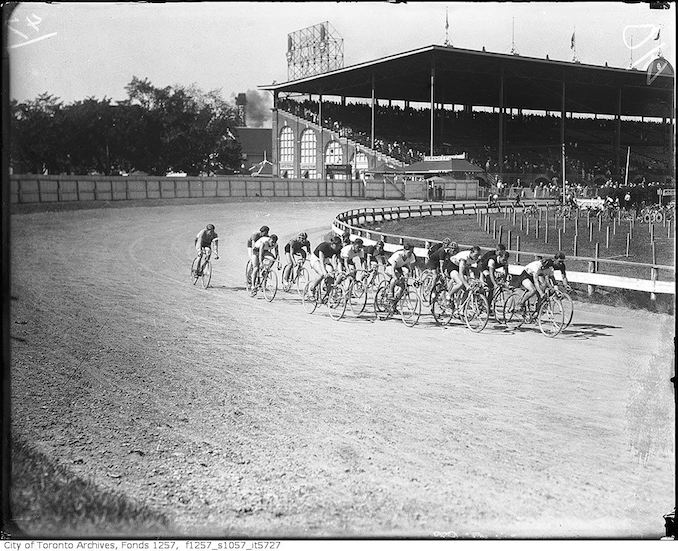 Bicycle racing, Grandstand, CNE - Vintage Bicycle Photographs