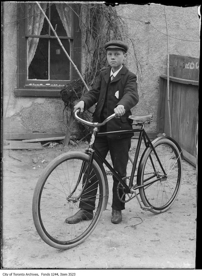 Bill James Jr. and his first Canadian bicycle. - 1907 - Vintage Bicycle Photographs