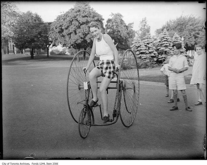 Double high wheel bicycle. - 1934 - Vintage Bicycle Photographs