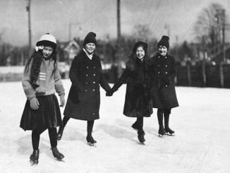 Old Skating Photographs -, Four children skating. - [between 1910 and 1912]