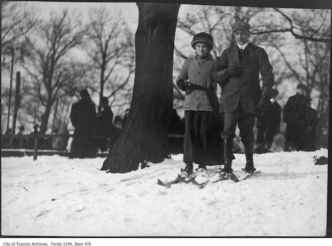 Skiers in High Park. - [1911?] - vintage skiing photographs