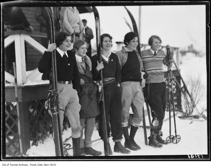Toronto Ski Club, group of girl skiers - January 26, 1930 - vintage skiing photographs