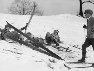 Featured image for Humber Golf, skiing, spill, close. - January 10, 1926