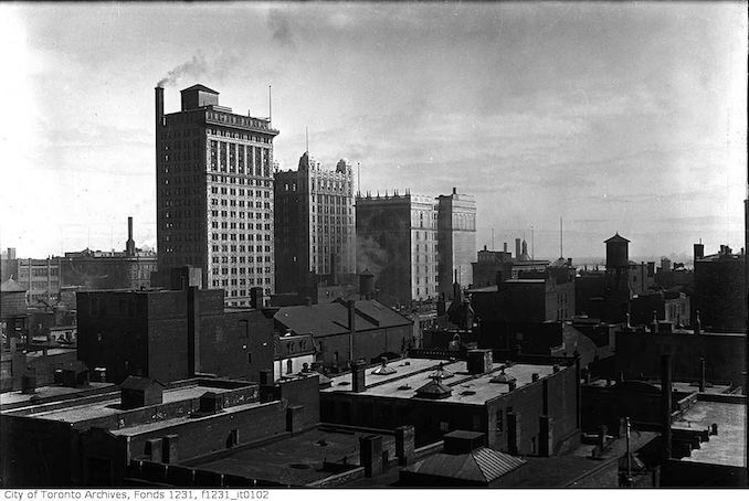 Aerial view of Toronto from the Continental Life Building May 6, 1919