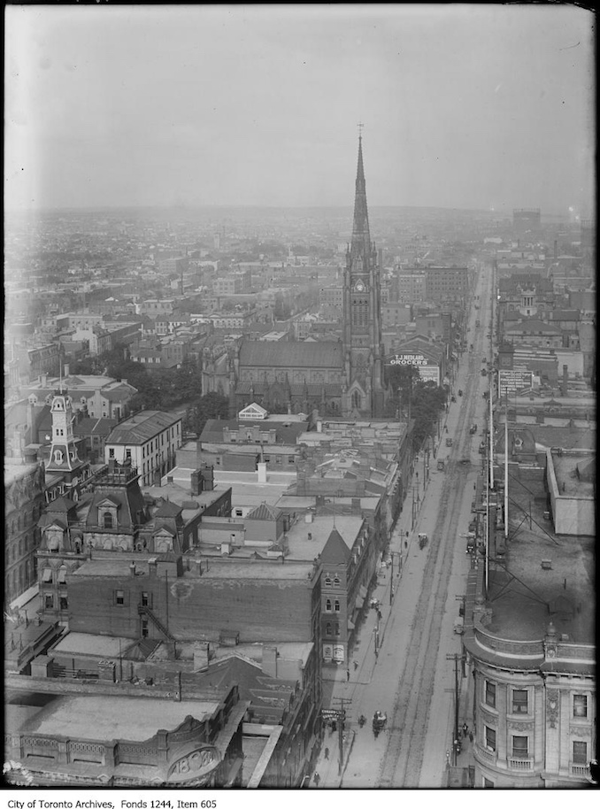 King Street East at Yonge Street, looking east. - [ca. 1910-1912]