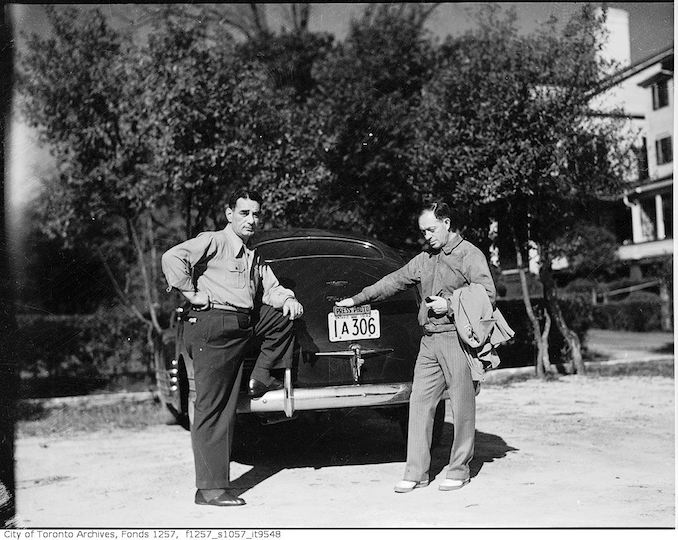 Nat Turofsky with automobile 1942