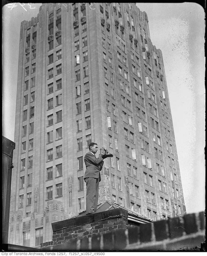 Nat Turofsky Rooftopping with camera - (ca. 1930)