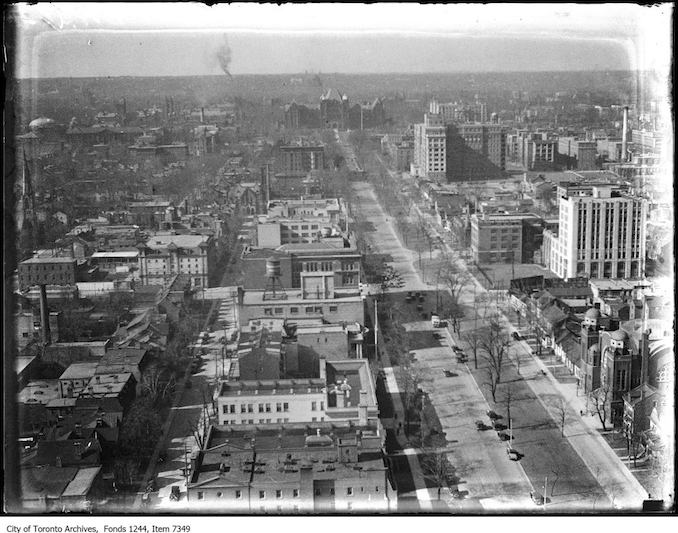 University Avenue, looking north from roof of Canada Life Building. - 1929