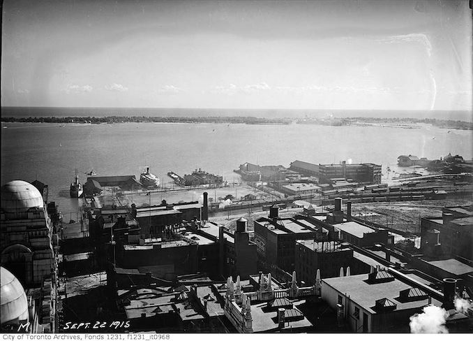 Waterfront from top of Royal Bank Building 1915