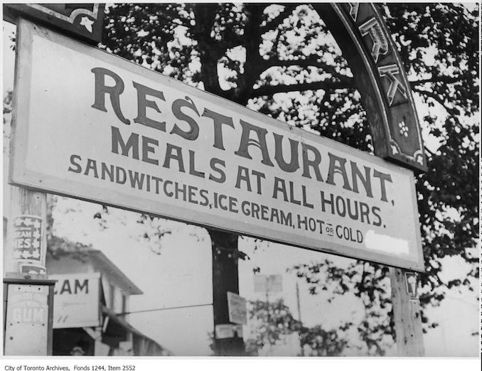 Restaurant sign. - [ca. 1910] Vintage Restaurant Photographs