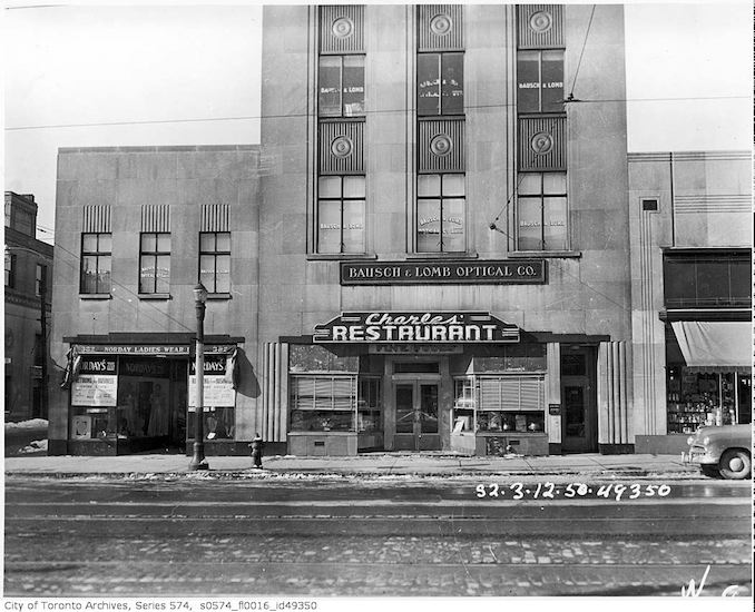 382 Yonge Street, Charles' Restaurant - 1950