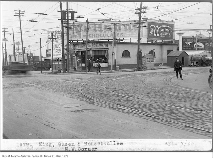 April 7, 1923 - Sunnyside RestaurantKing, Queen and Roncesvalles, north-west corner