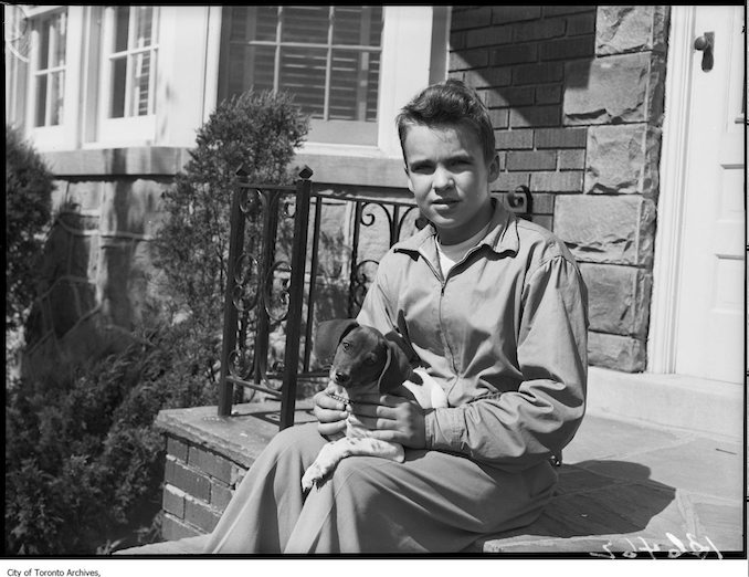 Bank of Montreal, Ian Fraser and dog sept 9 1949