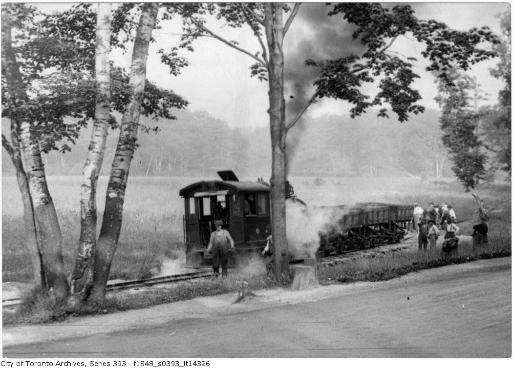 Catfish Pond - filling with train - 1917 - vintage train photographs