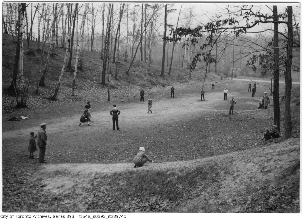 High Park - Bryan children and goat - baseball - trees at creek april 16 1933 vintage baseball photographs