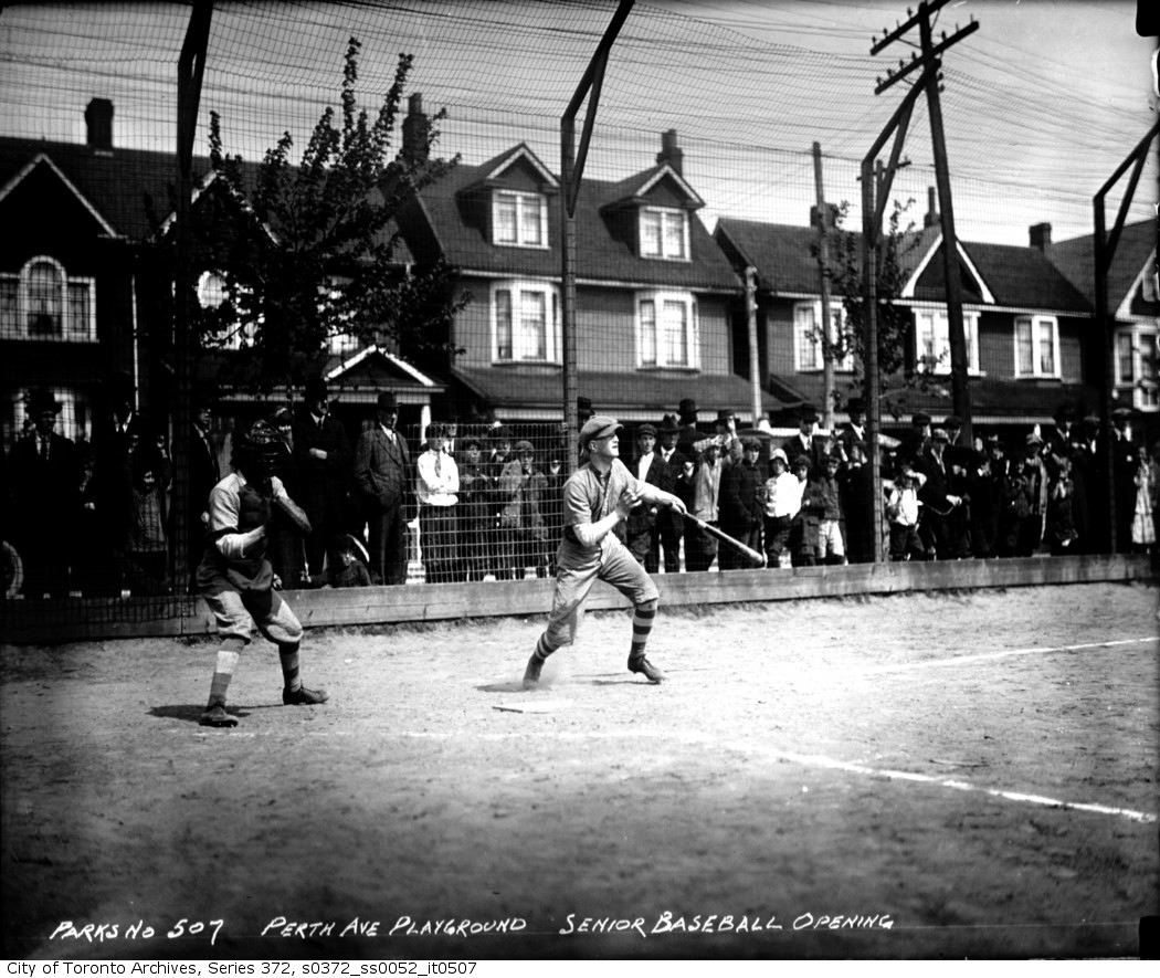 Perth Avenue Playground — Senior Baseball, Opening may 15 1915