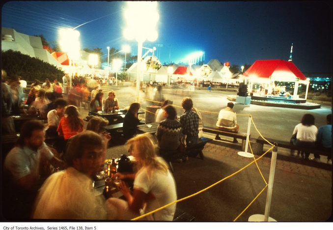 Restaurant patios at Ontario Place or marina - 80s