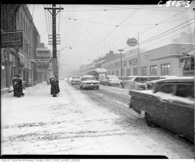 Seaway Restaurant - King Street West near John Street during snow storm - jan 26 1961