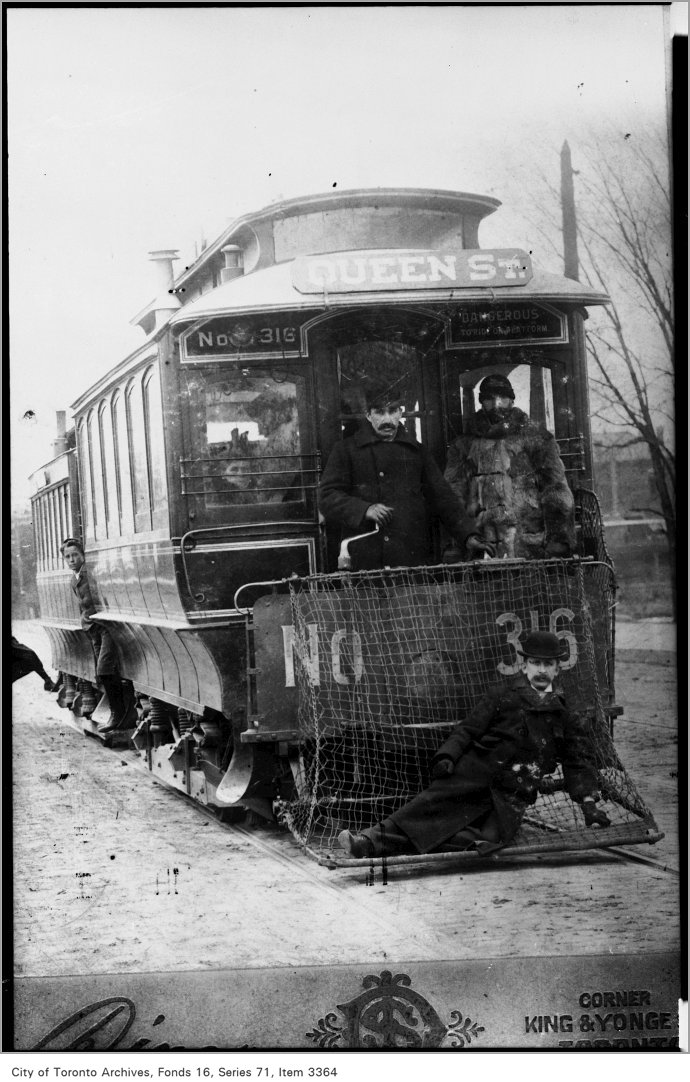 Single truck car and train, old Queen line - 1893