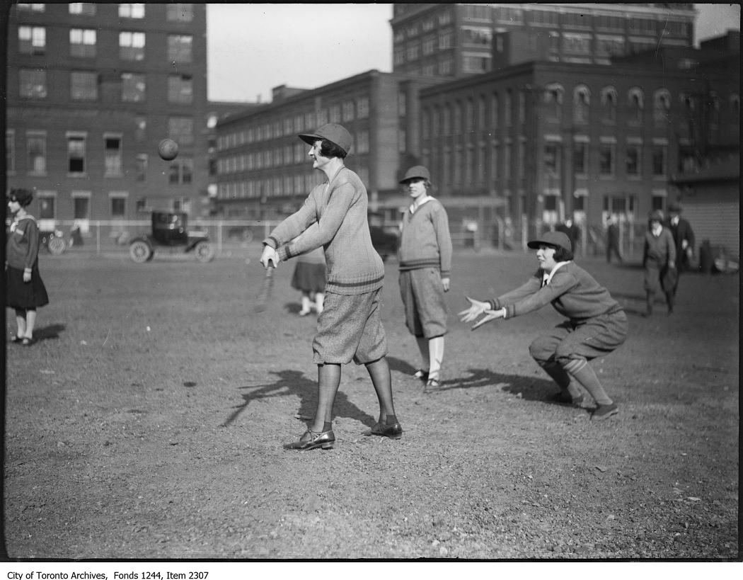 Women playing softball. - [ca. 1924]