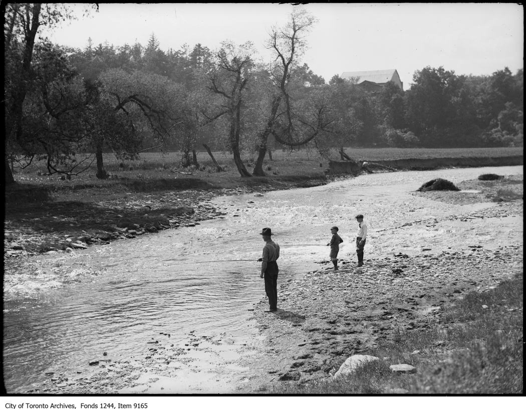 1920 - Fishing in a creek, Bronte - Vintage Fishing Photographs