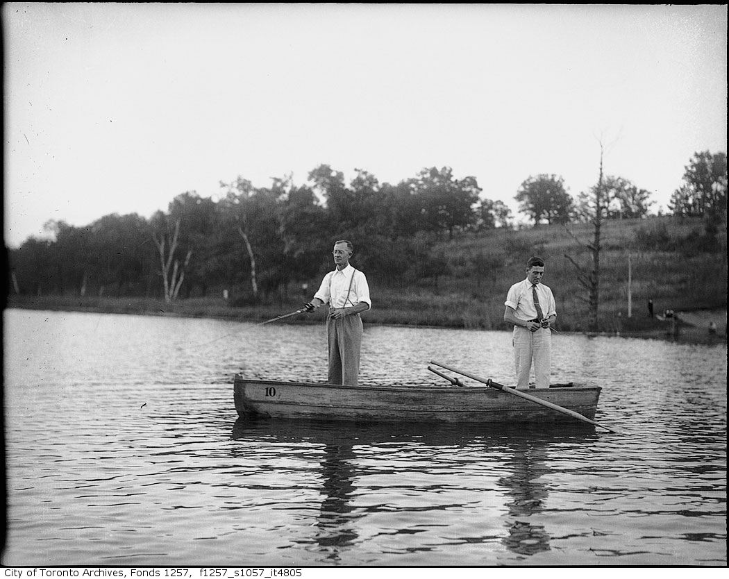 193? - Two men in boat, fishing copy - Vintage Fishing Photographs