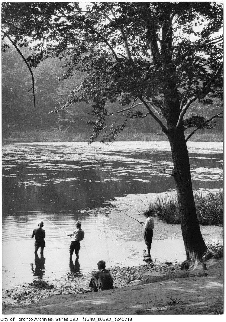 1933 - Sept 13 - High Park - studies fishing Grenadier Pond - Vintage Fishing Photographs