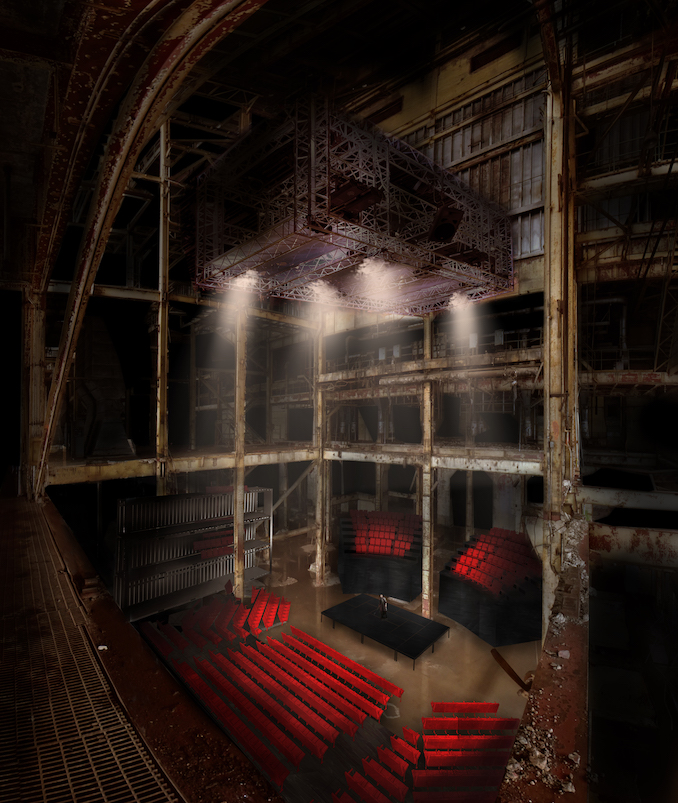 Rendering of Luminato Festival's 1,200 seat Hearn Theatre - courtesy of PARTISANS and Norm Li