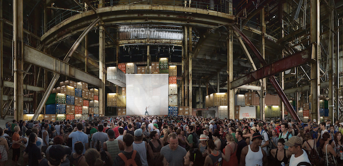 Rendering of Luminato Festival's Music Stage at the Hearn - courtesy of PARTISANS and Norm Li