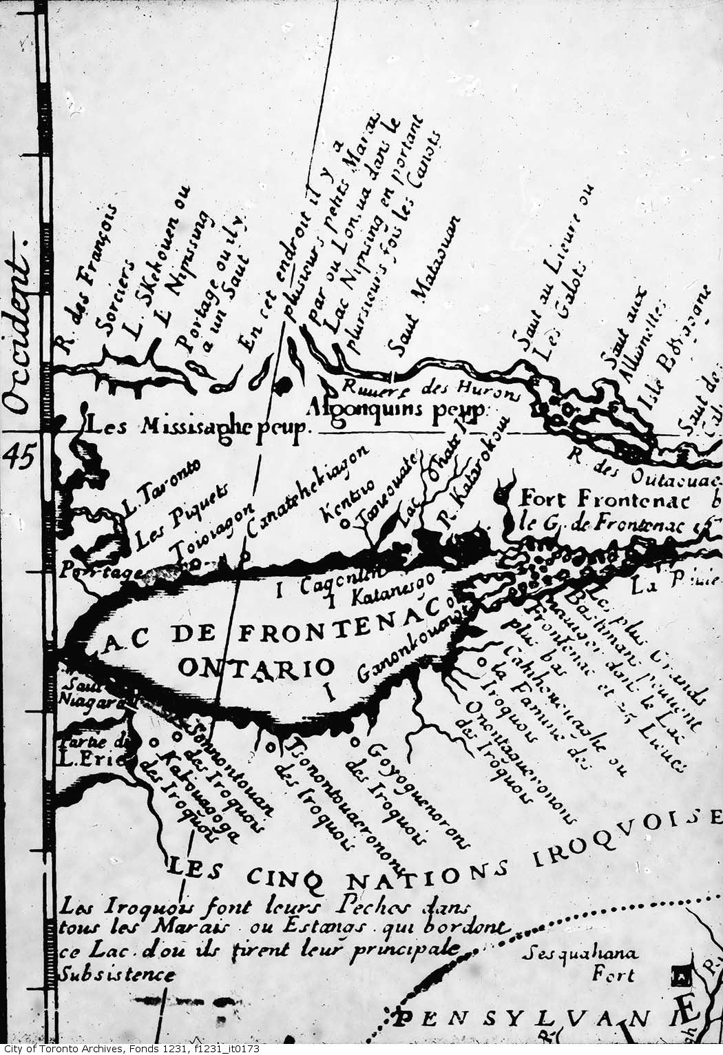 1860 - Map of Lake Ontario