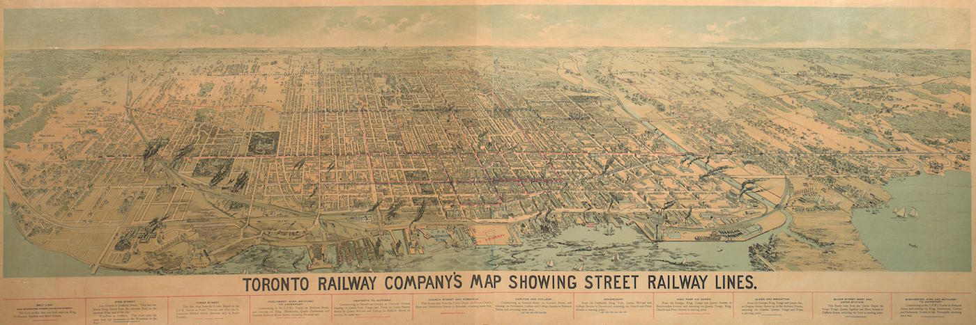 1892 - Toronto Railway Company’s Map Showing Street Railway Lines