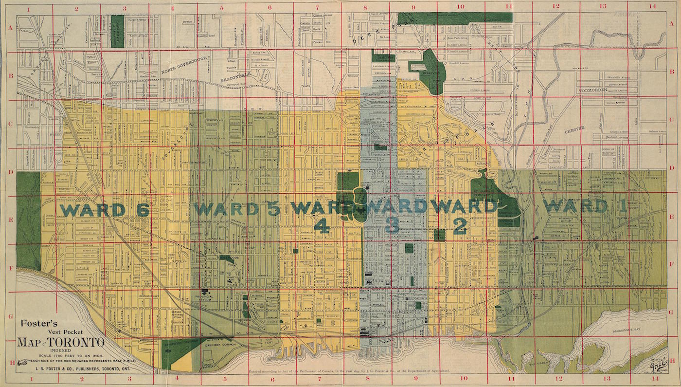 1895 - Foster’s vest pocket map of Toronto, 1895