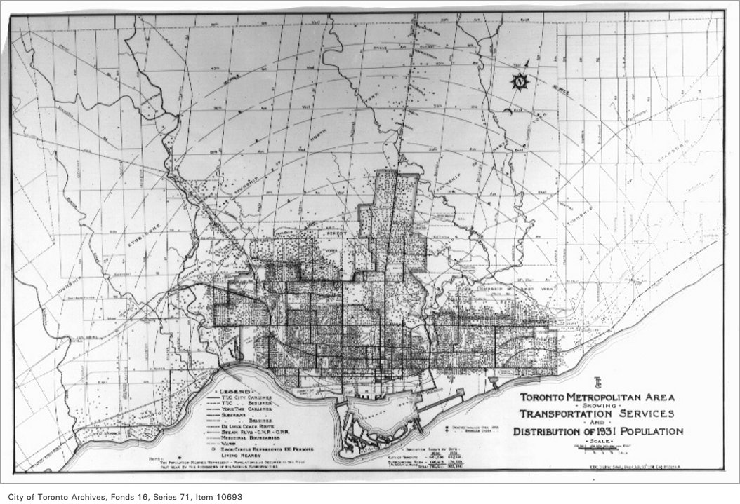 1934 - Population map, City of Toronto, (Electrical Department)