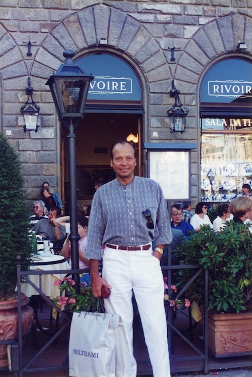 This is me in Signoria Square in Florence, where I'm from, in front of my favourite coffee shop called Rivoire