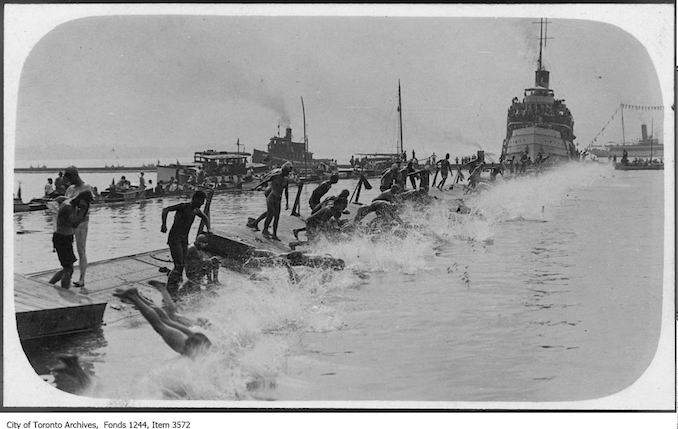 1930 - Start of marathon swim, CNE