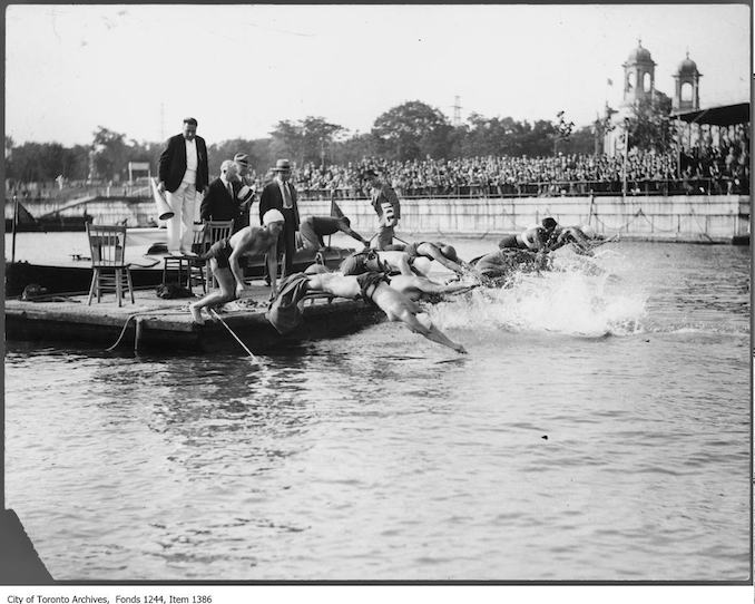 1930 - Start of women's marathon swim, CNE