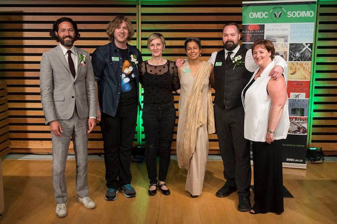 Mark Sakamoto, David Ménard, Véronique-Marie Kaye, Soraya Peerbaye, Kevin Hardcastle and Karen Thorne-Stone Trillium Book Award