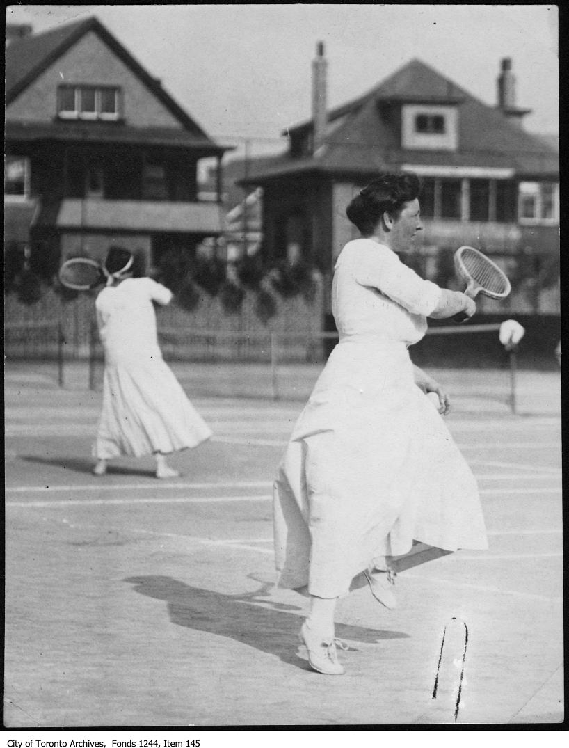 1908 - Miss Summerhayes playing tennis