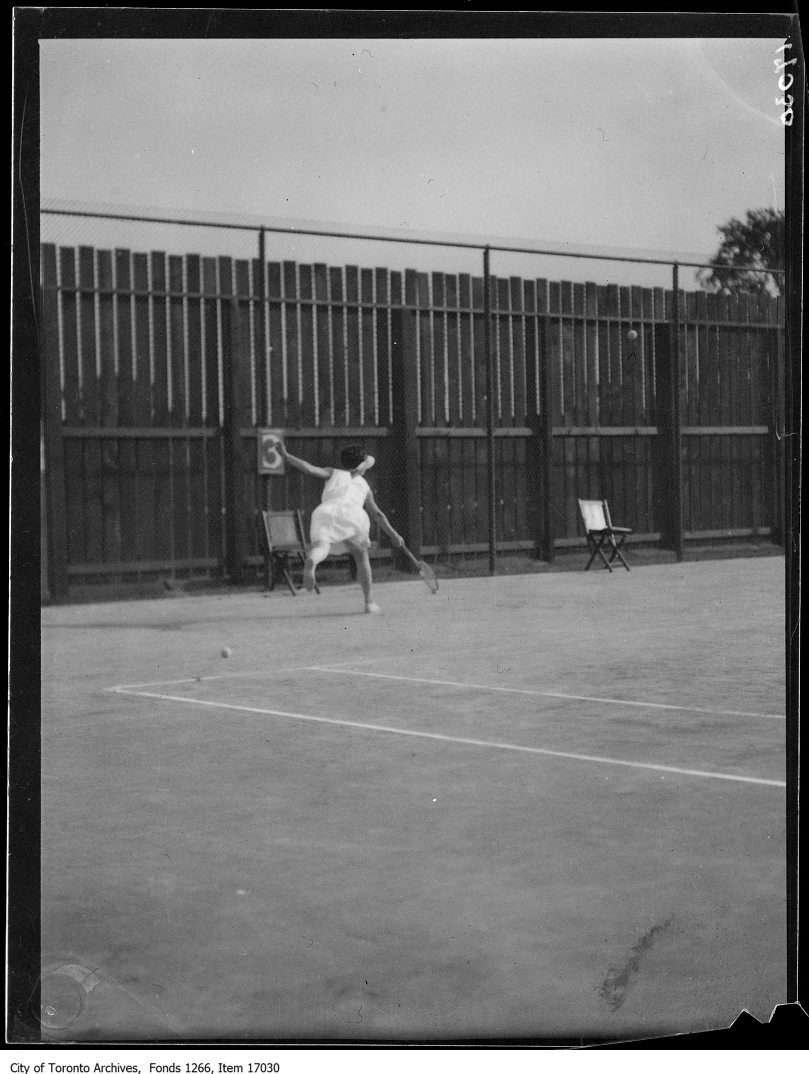 1929 Toronto Cricket Club Miss Beatrice Symons on tennis court