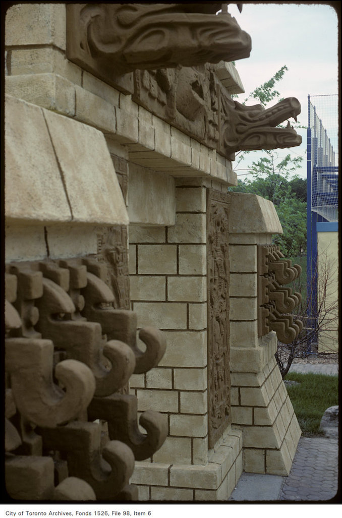 1981 - June 8 - View of detail of temple entrance at Canada's Wonderland