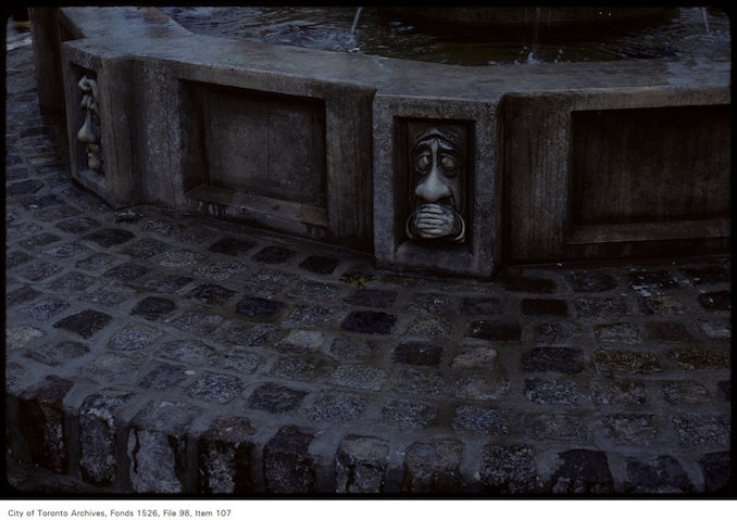 1981 - june 8 - View of architectural details on fountain at Canada's Wonderland