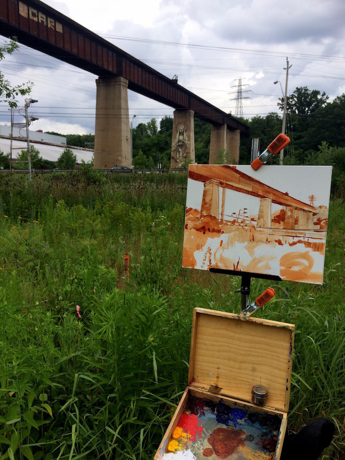 Painting on location in Toronto at the Brickworks - JD