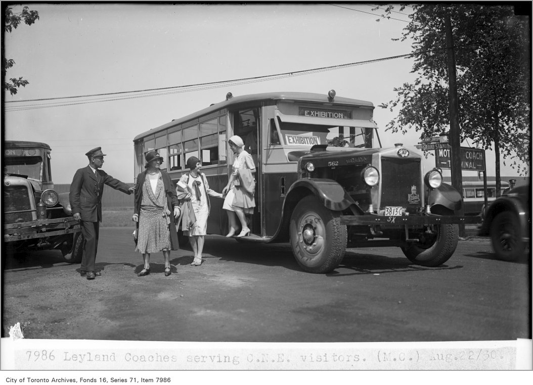 1930 - Leyland coach serving Canadian National Exhibition visitors