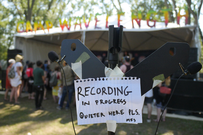 Recording in Progress at Camp Wavelength 2016. Photo credit: William Bembridge