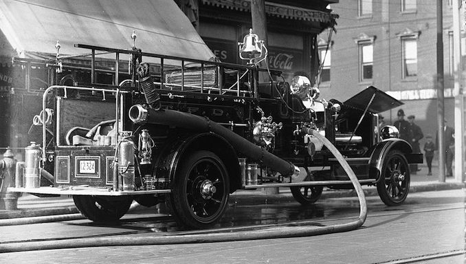 vintage fire truck photographs