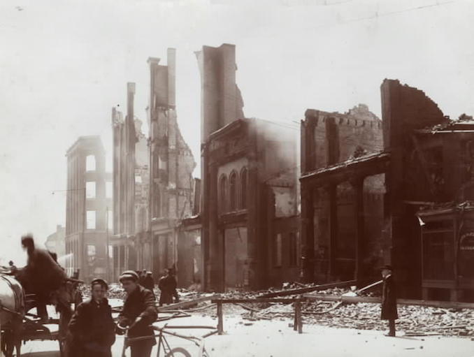 1904 - aftermath of fire, Bay St., w. side, s. from Melinda St.