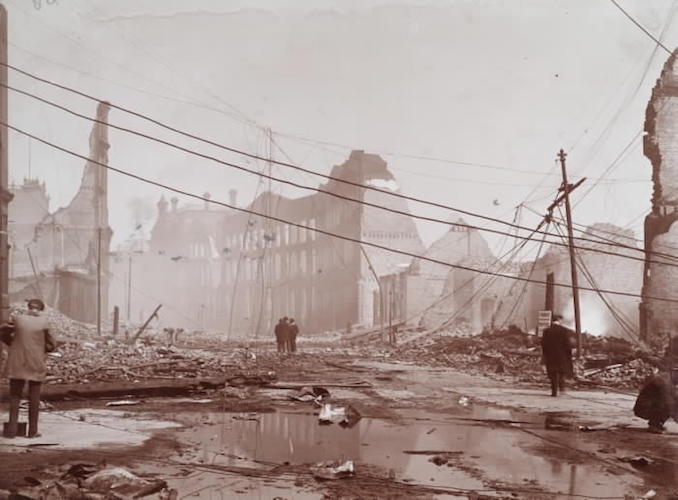 1904 - aftermath of fire, Front St. W., e. from Bay St